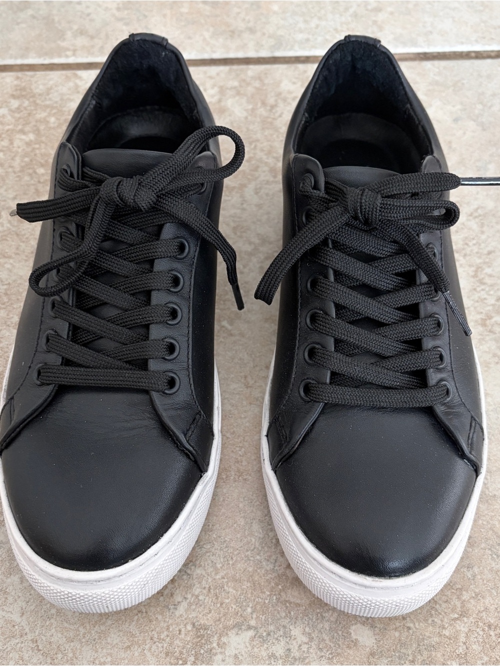 Thursday Boot Company Black Low-Top Sneakers with White Trim - Picture 4 of 6